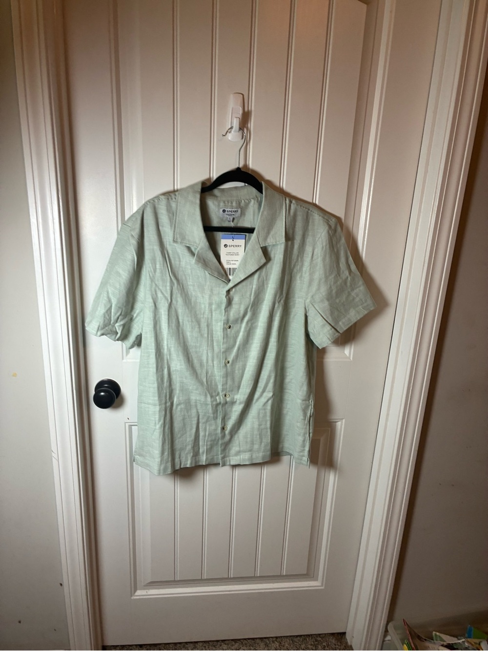 Sperry Men’s Light Mint Short Sleeve Button Down Shirt Large